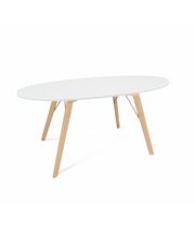 Стол Sheffilton SHT-TU9-2/120-80 МДФ овальный прозрачный лак/белый шагрень