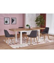 Стол обеденный HALMAR TIAGO 2 дуб крафт/белый, 140-220/80/76