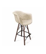 Стул барный Sheffilton SHT-ST31-С4/S80 кремовый/темный орех/черный