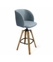 Стул барный Sheffilton SHT-ST33/S93 артикул СТ-549 синий лед/браш.коричневый/черный муар