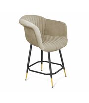 Стул полубарный Sheffilton SHT-ST31-C1/S148-1 ванильный крем/черный муар/золотой