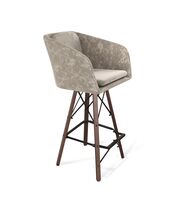 Стул барный Sheffilton SHT-ST43-1/S80 карамельный латте/темный орех/черный муар