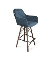 Стул барный Sheffilton SHT-ST38/S80 тихий океан/темный орех/черный