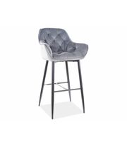 Стул барный SIGNAL CHERRY H-1 Velvet Bluvel 14 серый/черный