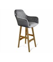 Стул барный Sheffilton SHT-ST38/S65 артикул СТ-452 угольно-серый/светлый орех