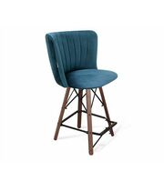 Стул полубарный Sheffilton SHT-ST36-1/S80-1 тихий океан/темный орех/черный муар