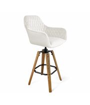 Стул барный Sheffilton SHT-ST38/S93 артикул СТ-555 зефирный/браш.коричневый/черный муар