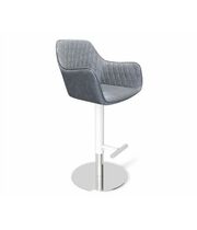 Стул барный SHT-ST38/S128 артикул СТ-409 угольно-серый/хром/белый муар