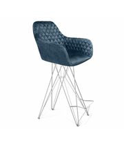 Стул барный Sheffilton SHT-ST38/S66 синий пепел/хром лак