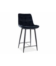Стул барный SIGNAL CHIC H-2 Velvet Bluvel 19 черный/черный