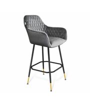 Стул барный Sheffilton SHT-ST38/S131 угольно-серый/черный муар/золото