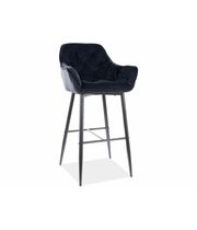 Стул барный SIGNAL CHERRY H-1 Velvet Bluvel 19 черный/черный