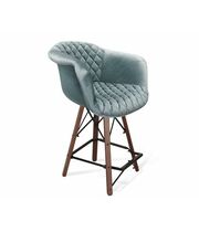 Стул полубарный Sheffilton SHT-ST31-C2/S80-1 аквамарин/темный орех/черный