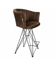 Стул полубарный Sheffilton SHT-ST42-1/S66-1 кофейный трюфель/черный муар