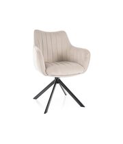 Стул SIGNAL AZALIA Velvet Bluvel 30 светло-бежевый/черный, поворотный