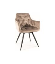 Стул SIGNAL MANGO Velvet Bluvel 40 темно-бежевый/черный