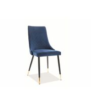 Стул SIGNAL PIANO Velvet Bluvell 86 темно-синий/черный/золотой