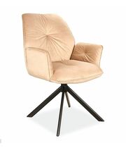 Стул SIGNAL BOOGIE II Velvet Bluvel 28 бежевый/черный мат