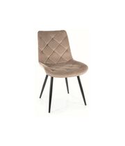 Стул SIGNAL RALPH Velvet Bluvel 40 темно-бежевый/черный